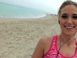 Hot chic Brunna Bulovar picked up by a black dude on a beach