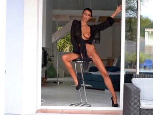 Watch In The Lounge On  Now! - Long Legs, Slim And Busty Babe, Brunette Natural Boobs Porn Porn