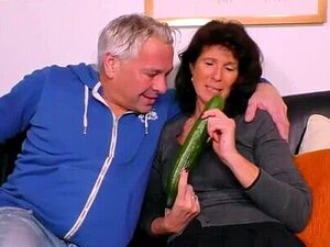 German Old Ugly Housewife Fucks With A Cucumber At Casting Porn