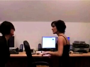 Catfight and fuck during office work