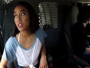 Horny thai teen Aria Skye fucks hard for a car ride